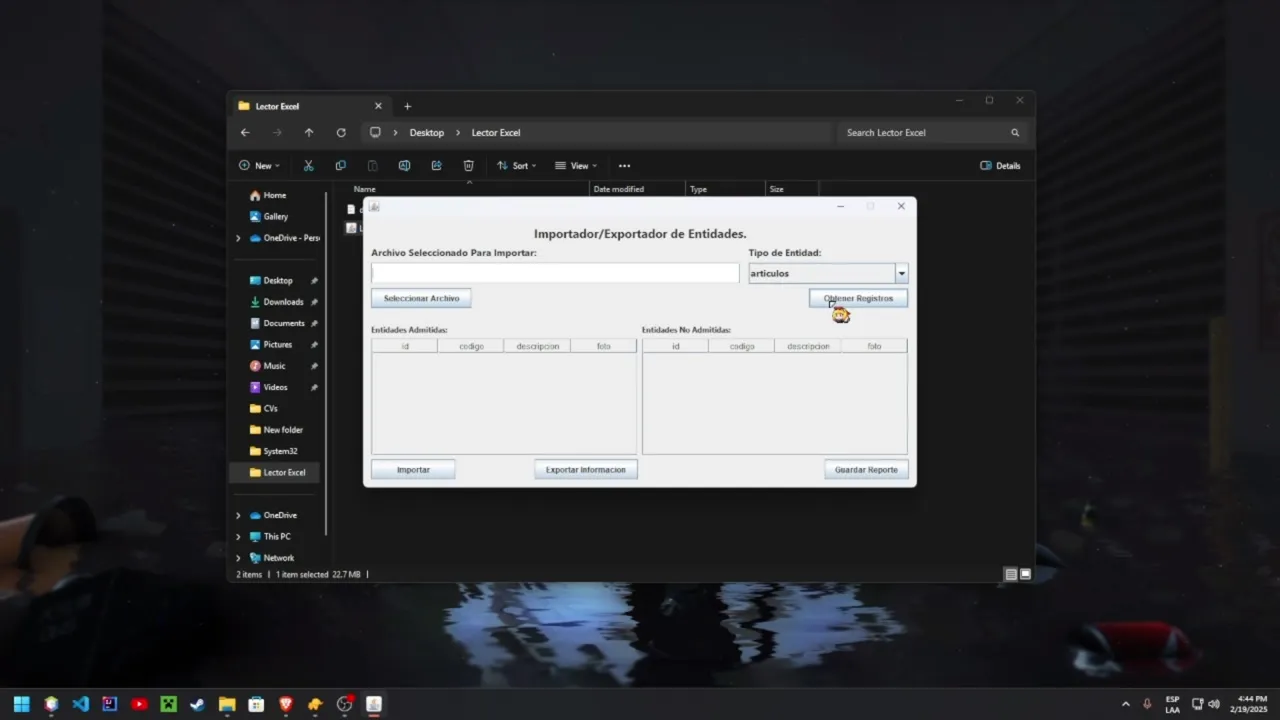 Imagen básico representativo del proyecto 'Import/Export Excel a MySQL'